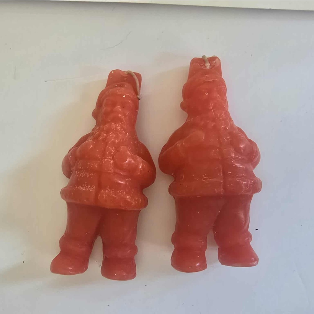 Vintage Gurley Santa Claus candles set of two 1950s 1960s